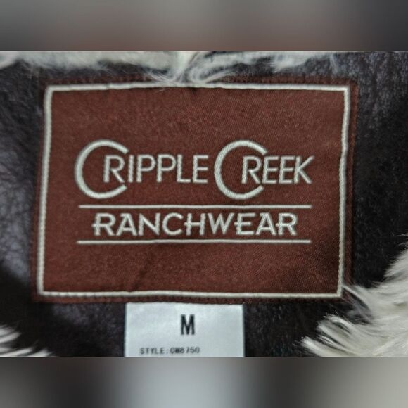 Cripple Creek Womens Faux Leather & Fur Vest with Pockets Size Medium - Picture 7 of 8